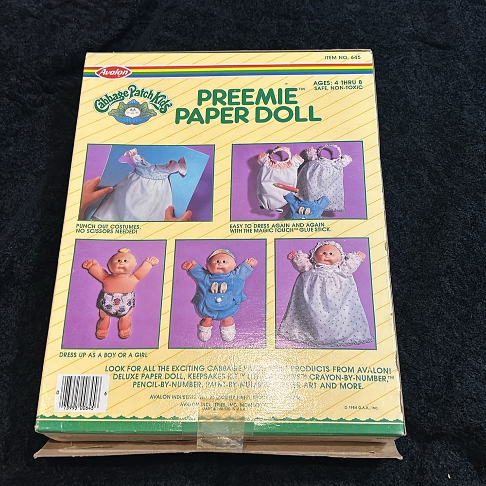 Cabbage Patch Kids Preemie Paper Doll vintage - Picture 2 of 7